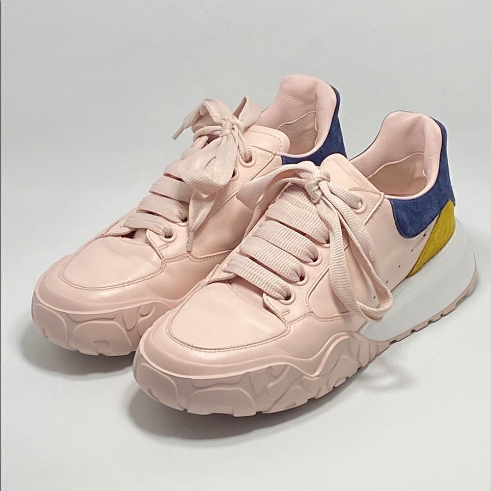 Alexander McQueen Multi Court Colorblock Leather Sneakers size 37